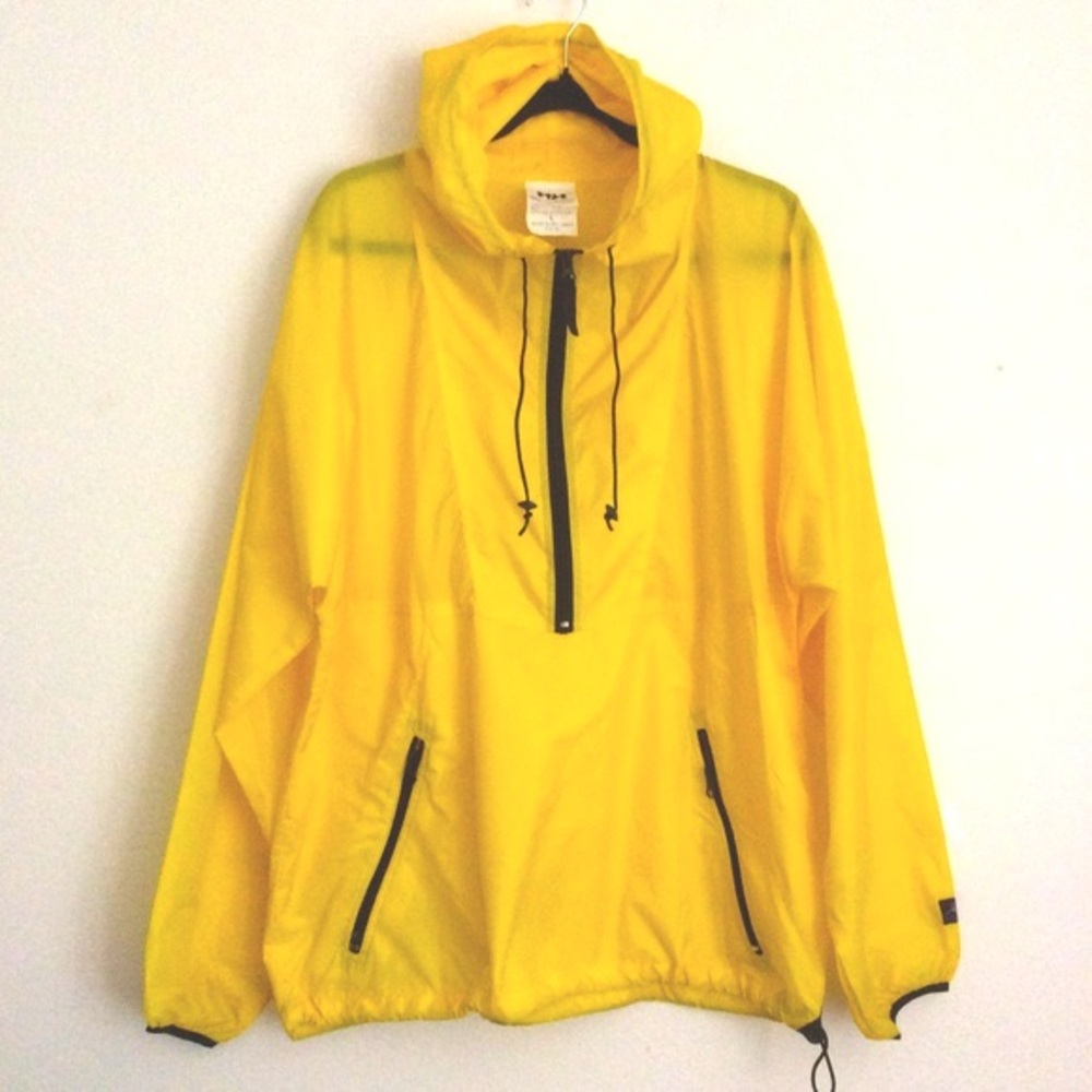 Helly Hanson Highly Visible Retro Hooded Rain Windbreaker Activewear Jacket Sz L